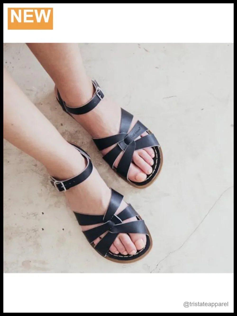 Salt Water Original Leather Sandals Buckle Ankle Strap Waterproof Washable
